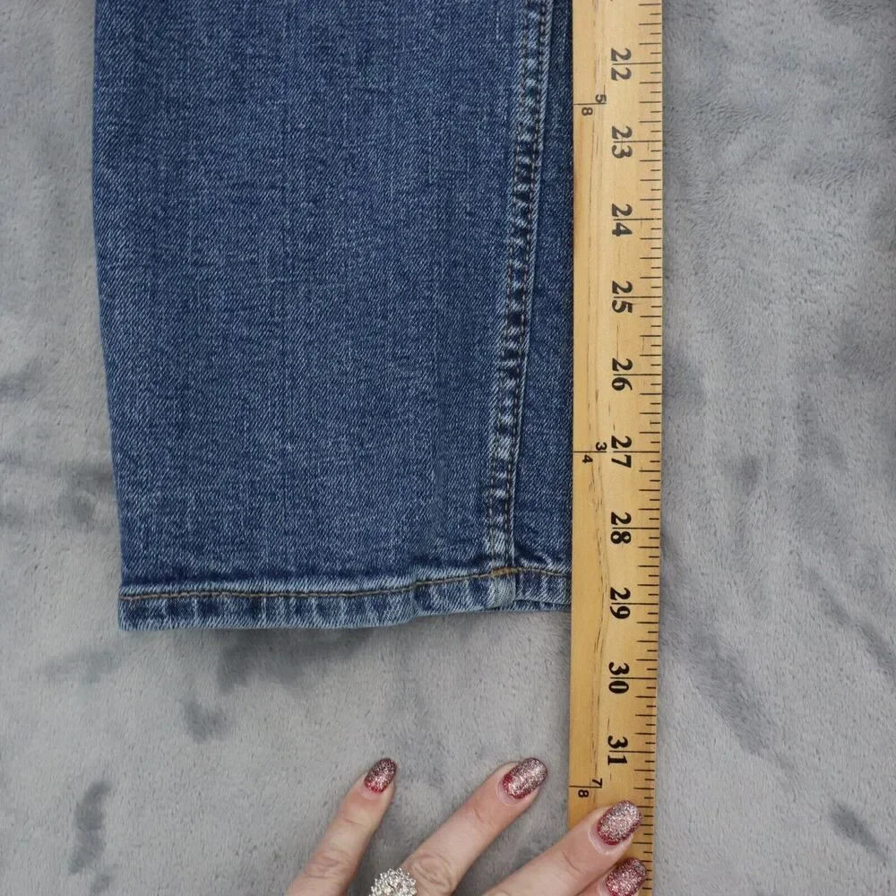 Old Navy Pants Mens 34 Blue Mid Rise 5 Pocket Design Flat Front Distressed Jeans